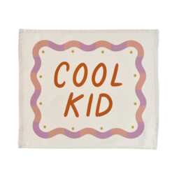 Cool Kid Banner in Pink, Lilac & Orange, Children's Organic Cotton Wall Hanging, Perfect Decor For Girls Room - thumbnail 4