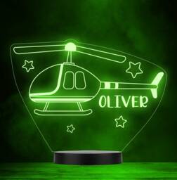 Helicopter Toy Stars Personalised Gift Colour Changing Led Lamp Night Light