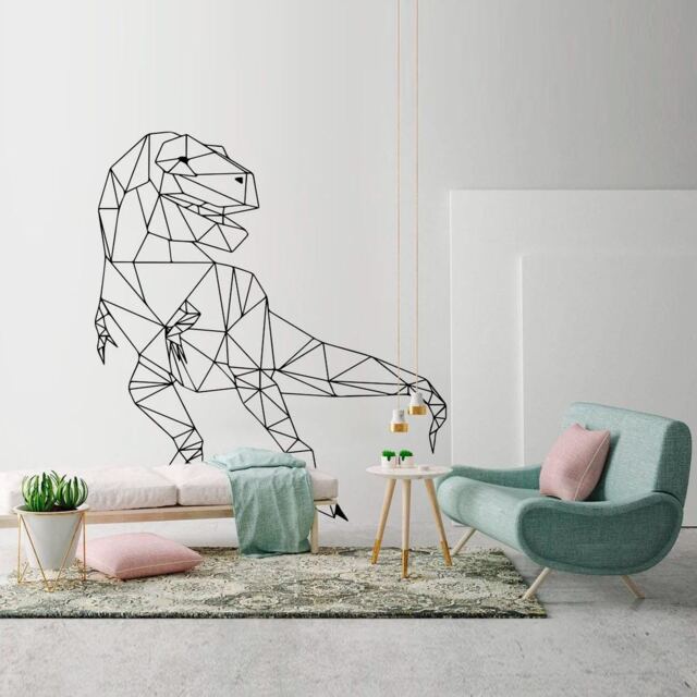 Geometric T-Rex Dinosaur Wall Decal Jurassic Art Decor - image 1