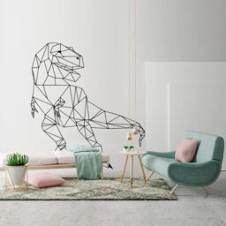 Geometric T-Rex Dinosaur Wall Decal Jurassic Art Decor - thumbnail 1