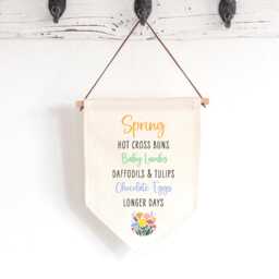 Spring List Linen Wall Hanging - Rustic Farmhouse Seasonal Home Decor Gift For Her Or Mum Present Idea Lovers - thumbnail 1