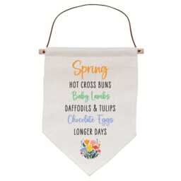 Spring List Linen Wall Hanging - Rustic Farmhouse Seasonal Home Decor Gift For Her Or Mum Present Idea Lovers - thumbnail 4