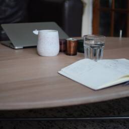 Hand-Crafted Oval Coffee Table With Rustic Metal Legs - thumbnail 4