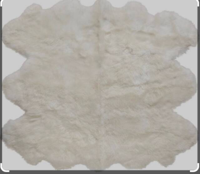 Large Ivory Sheepskin Rug , Six Skin Rug, Neutral Genuine Sheepskin, Fluffy Xl Interior Accessories - image 1