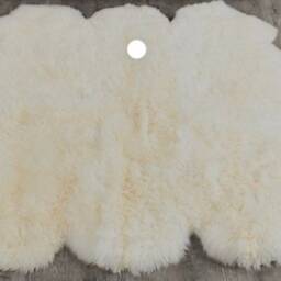 Large Ivory Sheepskin Rug , Six Skin Rug, Neutral Genuine Sheepskin, Fluffy Xl Interior Accessories - thumbnail 3