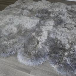 Large Ivory Sheepskin Rug , Six Skin Rug, Neutral Genuine Sheepskin, Fluffy Xl Interior Accessories - thumbnail 4
