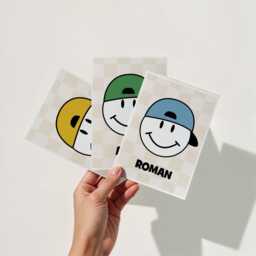 Personalised Brothers Print, Smile Face, Set Of 3, Sibling Decor, Boys Bedroom, Playroom Wall Art, Bro Dude Bruh, Multiple Colours - thumbnail 3