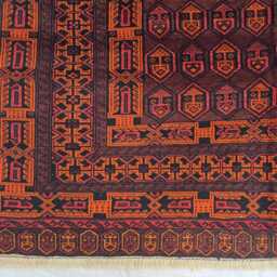 Vintage Baluchi Rug Handwoven Afghan Tribal Wool Carpet - thumbnail 2