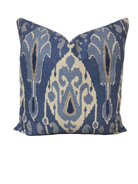 G.p & J Baker Ikat Bokhara Blue Double Sided Cushion Cover Pillow - image 1