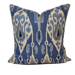 G.p & J Baker Ikat Bokhara Blue Double Sided Cushion Cover Pillow - thumbnail 2