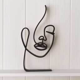 Women's Face Outline Sculpture Desk Shelf Art - Minimalist Modern Display Decor - thumbnail 1