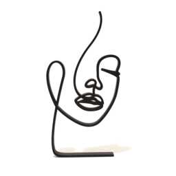 Women's Face Outline Sculpture Desk Shelf Art - Minimalist Modern Display Decor - thumbnail 3