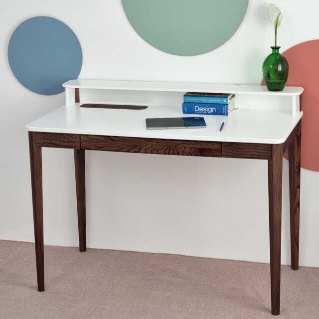 Desk For Home Office With Shelf Width 110cm Cable Management - Various Colours - image 1