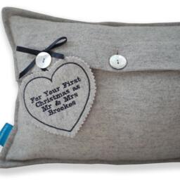 Embroidered Winter Lodge Christmas Cushion - thumbnail 4