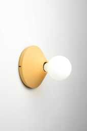 Yellow Concrete Ceiling/Wall Lamp Minimalist Circle Light, Handmade in Italy - thumbnail 1