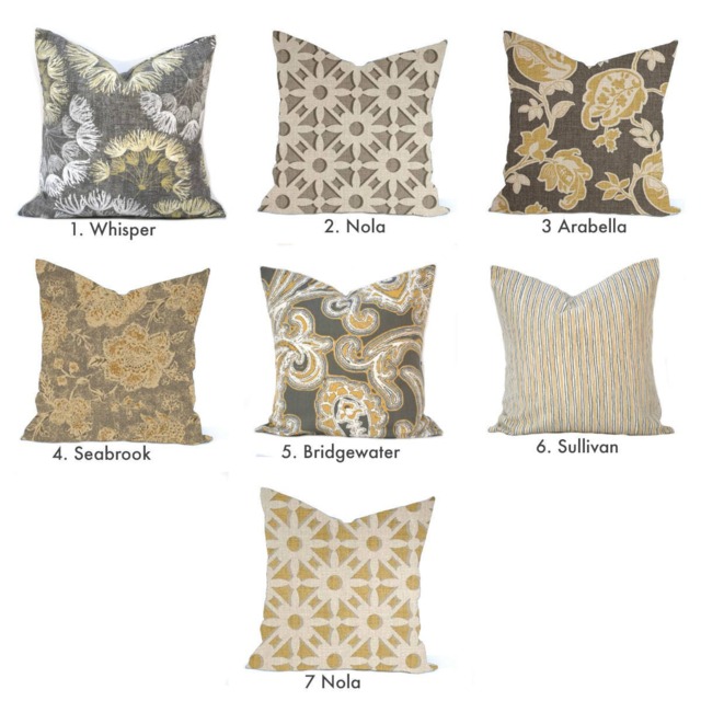 Sale Choose Any Combination Magnolia Pillow Covers, Decorative Throw Pillow, Accent Grey Yellow Case - image 1