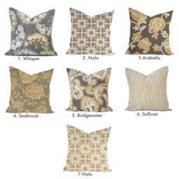 Sale Choose Any Combination Magnolia Pillow Covers, Decorative Throw Pillow, Accent Grey Yellow Case - thumbnail 1