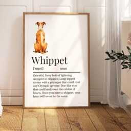 Whippet Definition Print, Wall Print For Owner, Mum, Gift Idea Owner - thumbnail 3