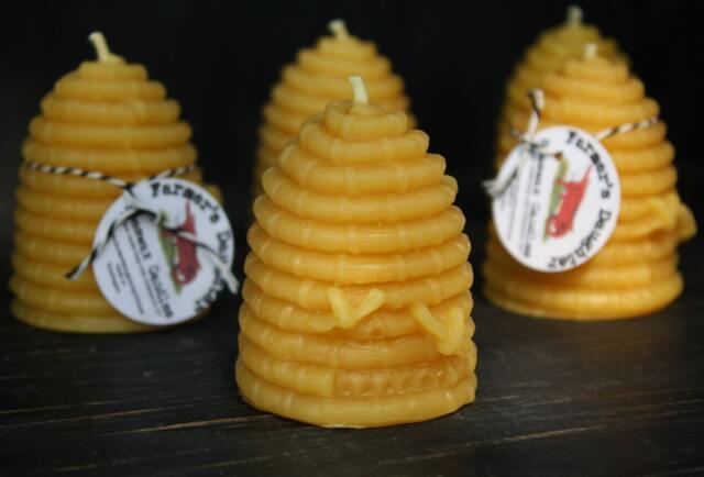 Beeswax Beehive Candles Set Of 2, Candle Gift Set, Hive Candles, Pure Candles By Farmer's Daughter - image 1