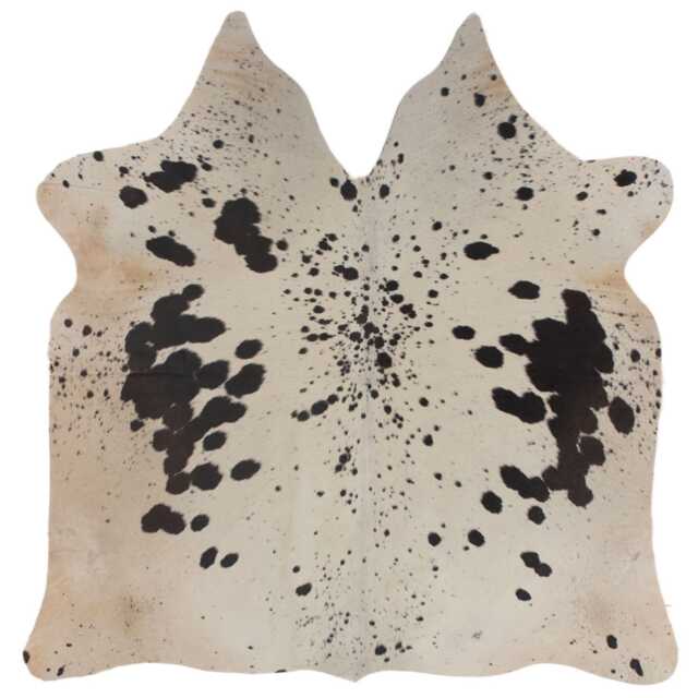 Versatile Medium Cowhide Accent - Brown & White Premium Hair-On Leather Rug - image 1