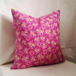 Pink Starburst Pillow Cover, 18x18 Decorative Pillow, Toss Home Decor, Summer, Spring Young Girl Bedroom Decor - thumbnail 2