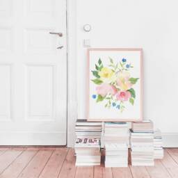 Flower Bouquet Watercolor Prints Set Of 2 Floral Wall Art - thumbnail 4