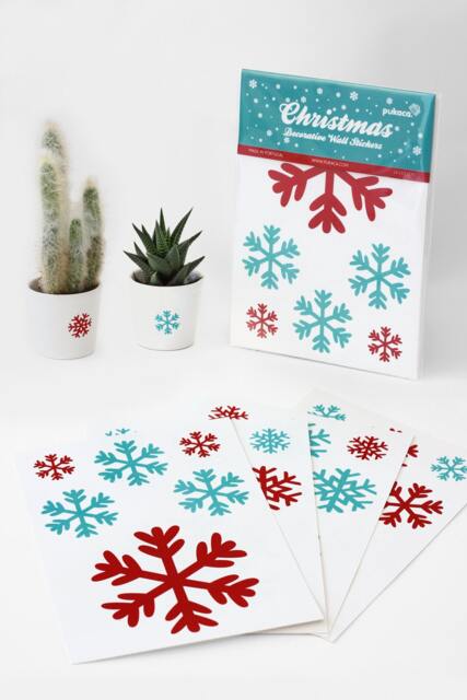 Christmas Snowflake Wall Stickers Holiday Decor, 24 Paper Decals - image 1