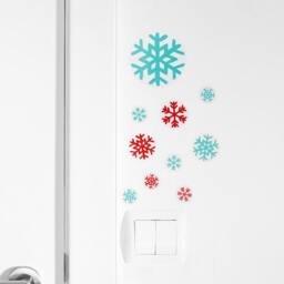 Christmas Snowflake Wall Stickers Holiday Decor, 24 Paper Decals - thumbnail 2