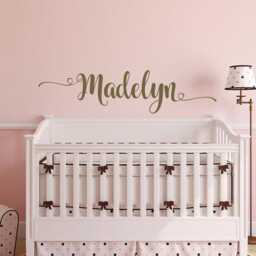 Personalized Name Wall Decal Swirly Font Nursery Decor Ww246 - thumbnail 1