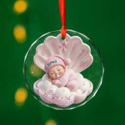 Personalized Baby's 1st Christmas Ornament, Custom Baby Glass Newborn Gift, New Gift - thumbnail 3