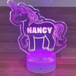 Personalized Unicorn Night Light - 3D Led Lamp With Remote