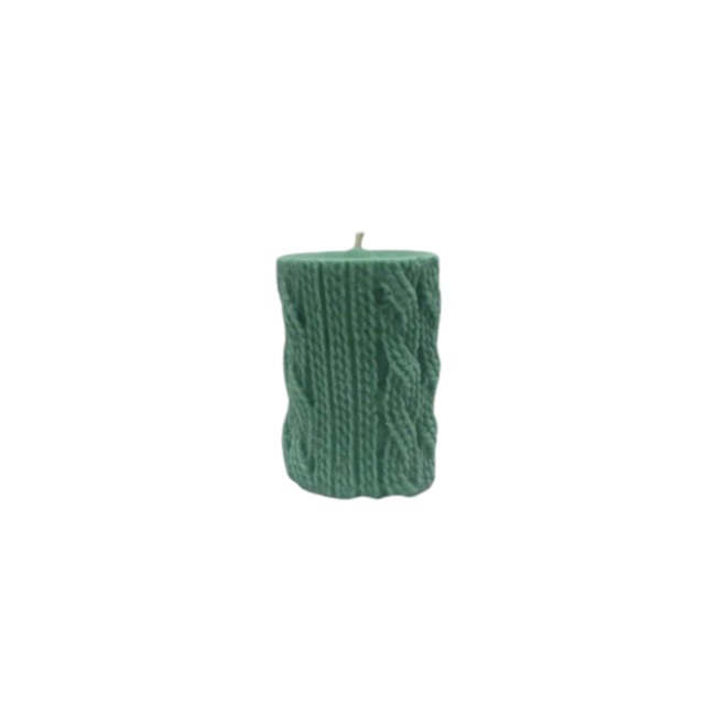 Pillar Candle, Wool Style Knitting Soy Shaped Candles, Natural Pattern Candles - image 1