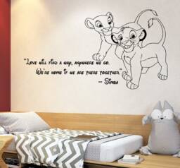 Lion King Wall Decal Simba & Nala, Nursery Decor 4087