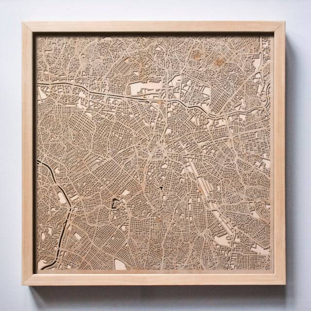 Sao Paulo Wooden Map Art - Laser Cut 3D Framed City Streets - image 1