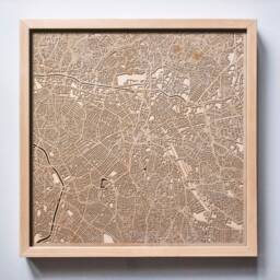 Sao Paulo Wooden Map Art - Laser Cut 3D Framed City Streets - thumbnail 1