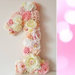 First Birthday Number Floral, Custom 1st Photo Prop, Personalized Flower Letters, Decoration - thumbnail 3