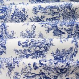 Curtain Panels Lined Toile Navy Custom French, White Blue Curtains Drapes, Drapery Valances Long Door Wide Custom Living Room Bedroom Decor - thumbnail 2