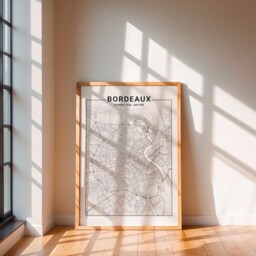 Black & White Bordeaux City Map Poster - Modern Minimalist Urban Plan Of - thumbnail 2