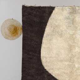 Modern Abstract Rug - Brown & Off-White Shaggy Area Carpet - thumbnail 3