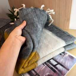 Hand-Loomed Yak Wool Blend Throw Tibetan Travel Blanket Home Accessories Ideal Gift Sofa Bed Throw B4 - thumbnail 2