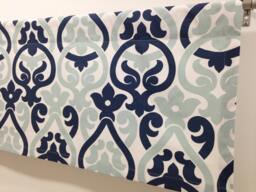 Valance Topper Window Alex Premier Navy White Curtain Designer Treatment Kitchen Valance - thumbnail 1