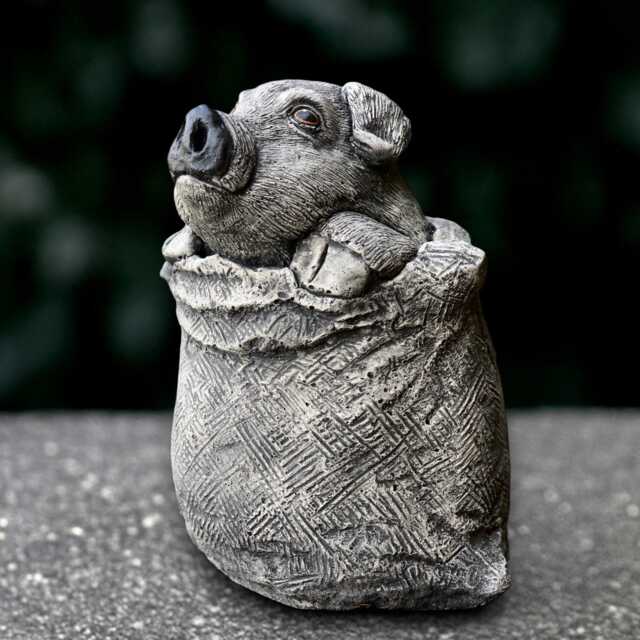 Stone Pig in Sack Statue Concrete Sculpture Cement Farm Decoration Handmade Front Door Ornament Garden & Home Figurine Yard Art - image 1