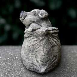 Stone Pig in Sack Statue Concrete Sculpture Cement Farm Decoration Handmade Front Door Ornament Garden & Home Figurine Yard Art - thumbnail 4