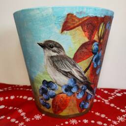 Plant Pots, Ceramic Pot, Pot & Planter, Flower Pot, Garden Pot, Indoor & Outdoor Pot, Decoupage, Gift, Pot Saucer, Home Garden Decoration - thumbnail 2