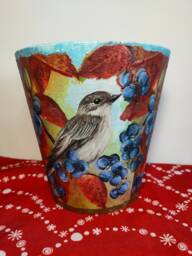 Plant Pots, Ceramic Pot, Pot & Planter, Flower Pot, Garden Pot, Indoor & Outdoor Pot, Decoupage, Gift, Pot Saucer, Home Garden Decoration - thumbnail 1