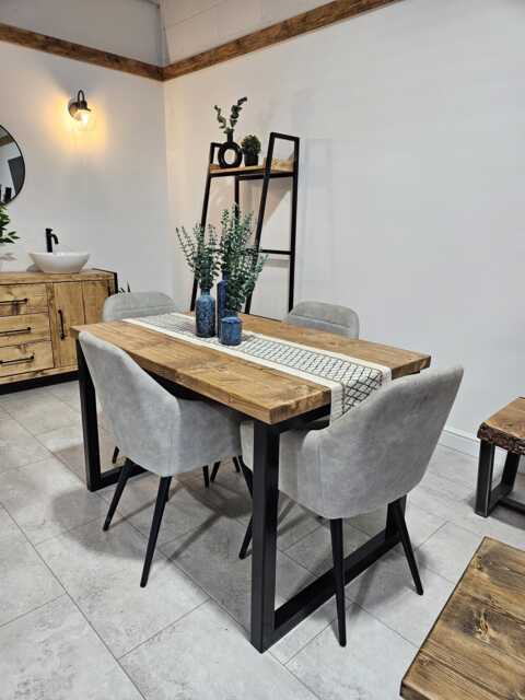 Dining Table Handmade Rustic Industrial - image 1