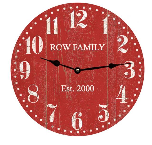 Personalized Red Clock - Barn Clock - image 1