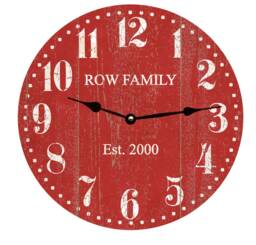 Personalized Red Clock - Barn Clock - thumbnail 1