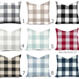 Pillows Covers - Buffalo Check Plaid Multiple Colors Black Red Blue Gray All Sizes 16x16 18x18 Throw Toss Accent Pillow Home Coastal - thumbnail 2