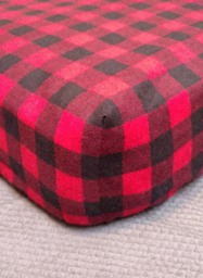 Buffalo Check Crib Sheet Red & Black Cotton Or Flannel